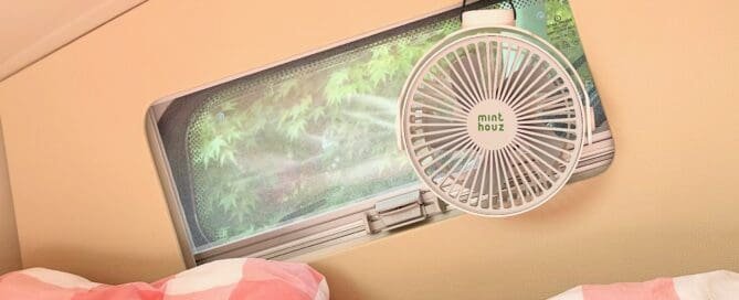 , Akku Ventilator Minthouz Trick für kühle Luft in der Nacht ohne Mücken
