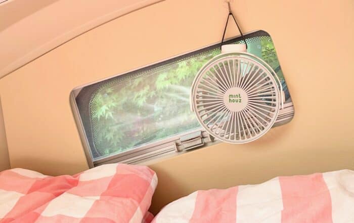 Akku Ventilator Minthouz Trick für kühle Luft in der Nacht ohne Mücken