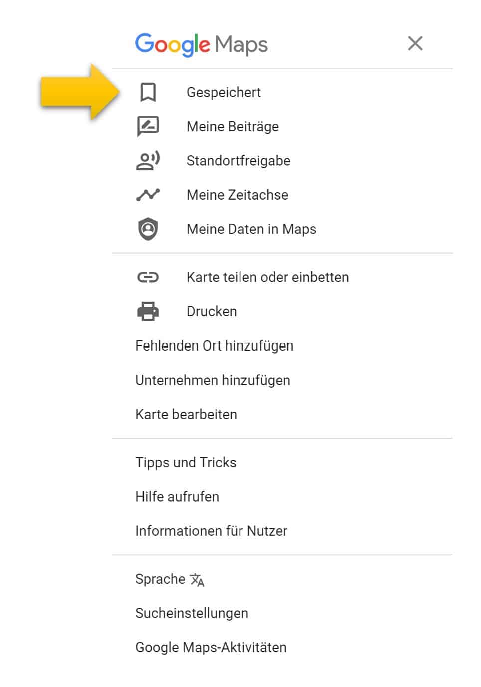 Reiseplanung mit Google Travel, Apspeichern Suchresultate