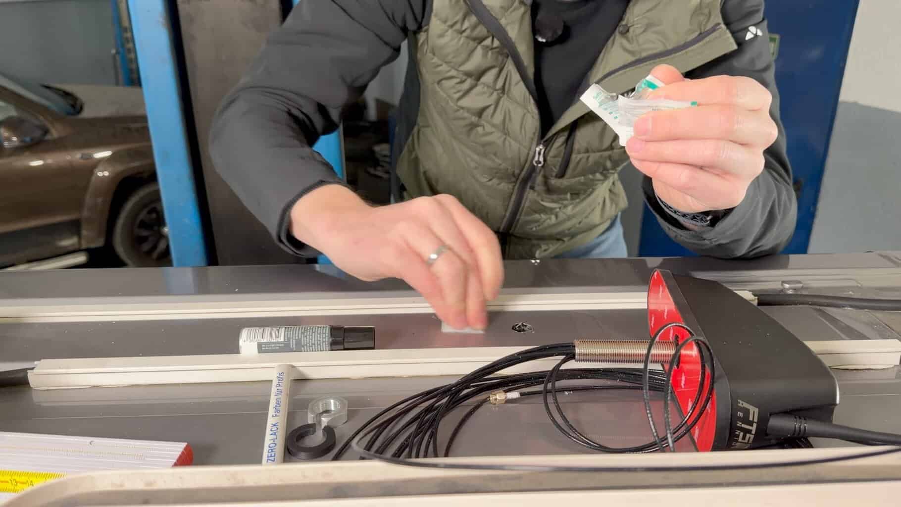 Bohrstelle sauber machen Alkohol pads , Bohrstelle sauber machen Alkohol pads