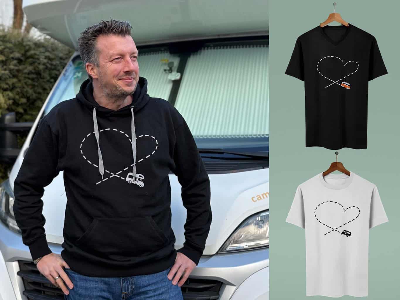 Bestseller Motiv im camperlove.shop – Camperlove Herz, Camperloveshop Shirt Wohnmobil Wohnwagen Bus Camping