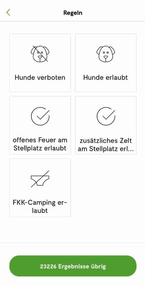 Camping.info Filter Hunde