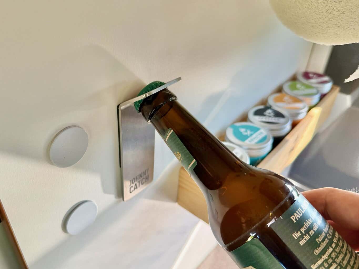 Flaschenöffner Johnny Catch hoefats Flasche einhändig öffnen , Flaschenöffner Johnny Catch hoefats Flasche einhändig öffnen