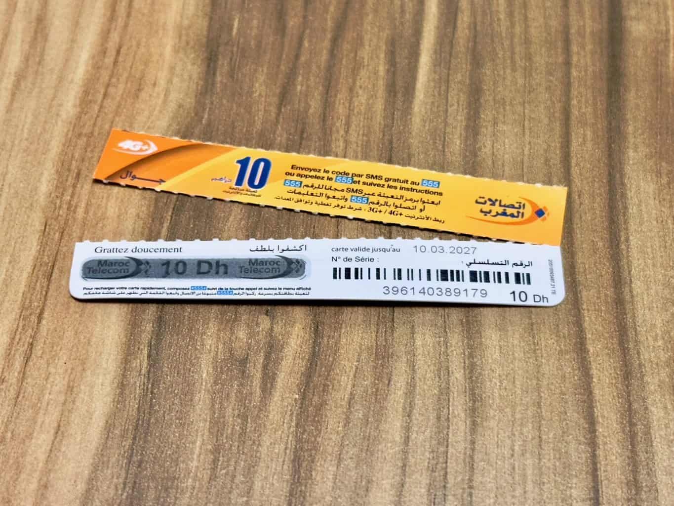 , Marokko Maroc Telekom Rubbelkarte
