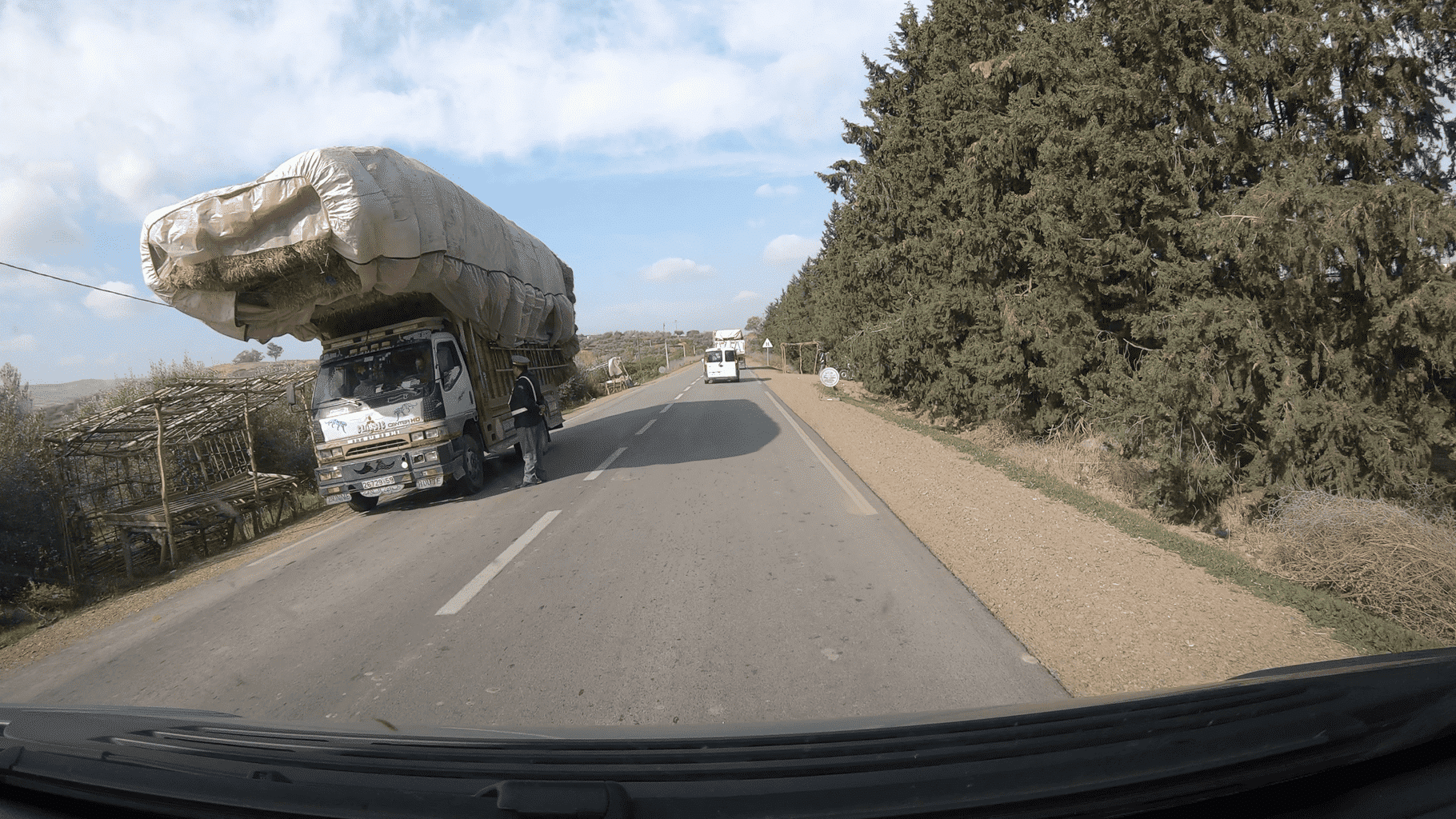 Marokko Polizeikontrolle LKW , Marokko Polizeikontrolle LKW