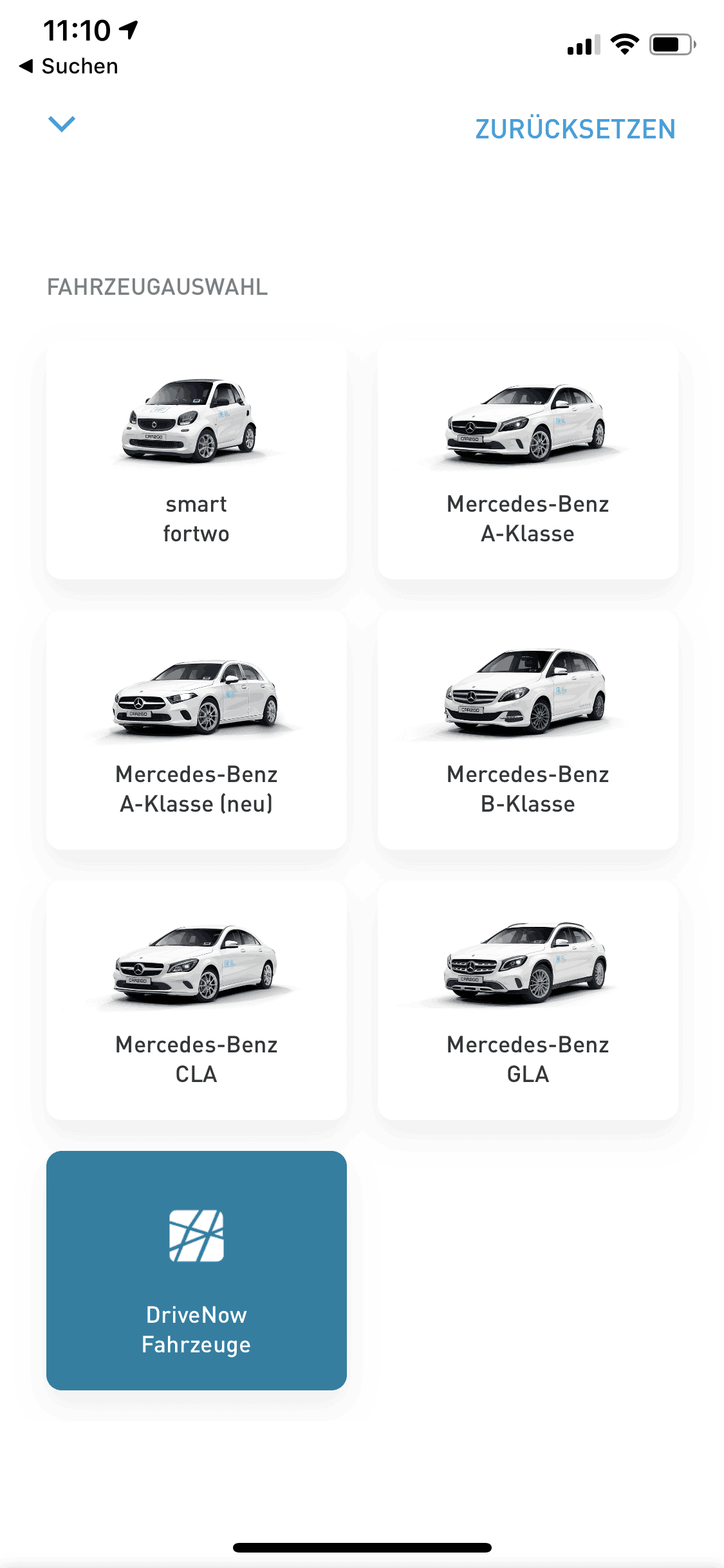 München_Car-Sharing_car2go_Fahrzeugauswahl