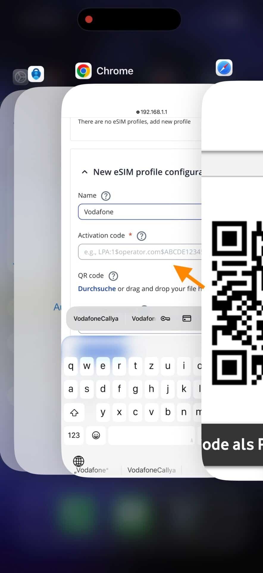 QR Code übertragen oder fotografieren , QR Code übertragen oder fotografieren