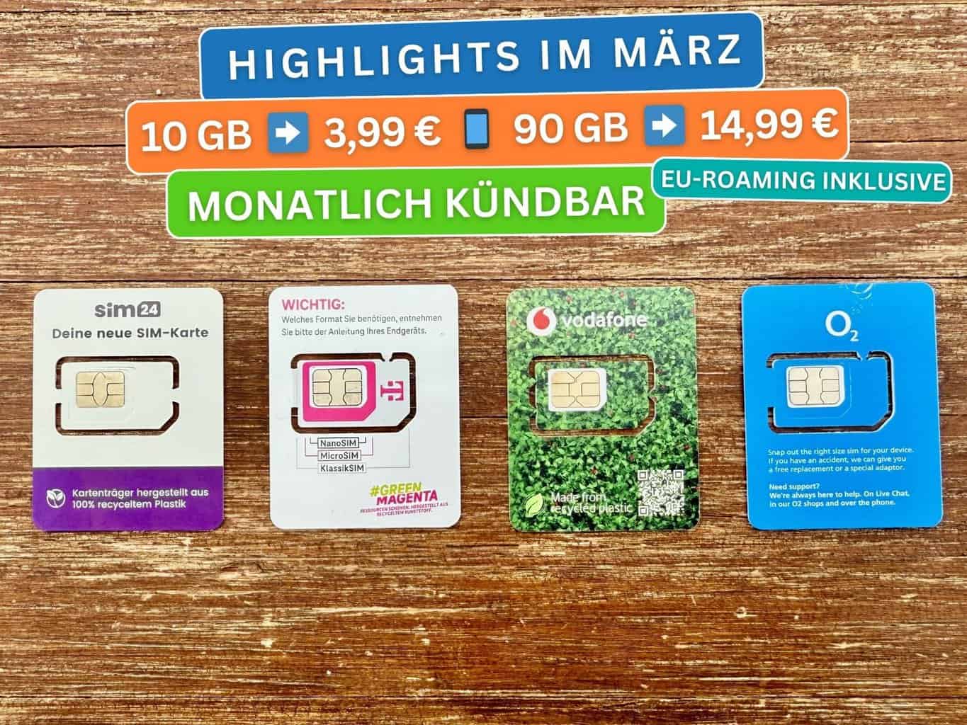 , SIM eSIM Tarife März 1600 1200