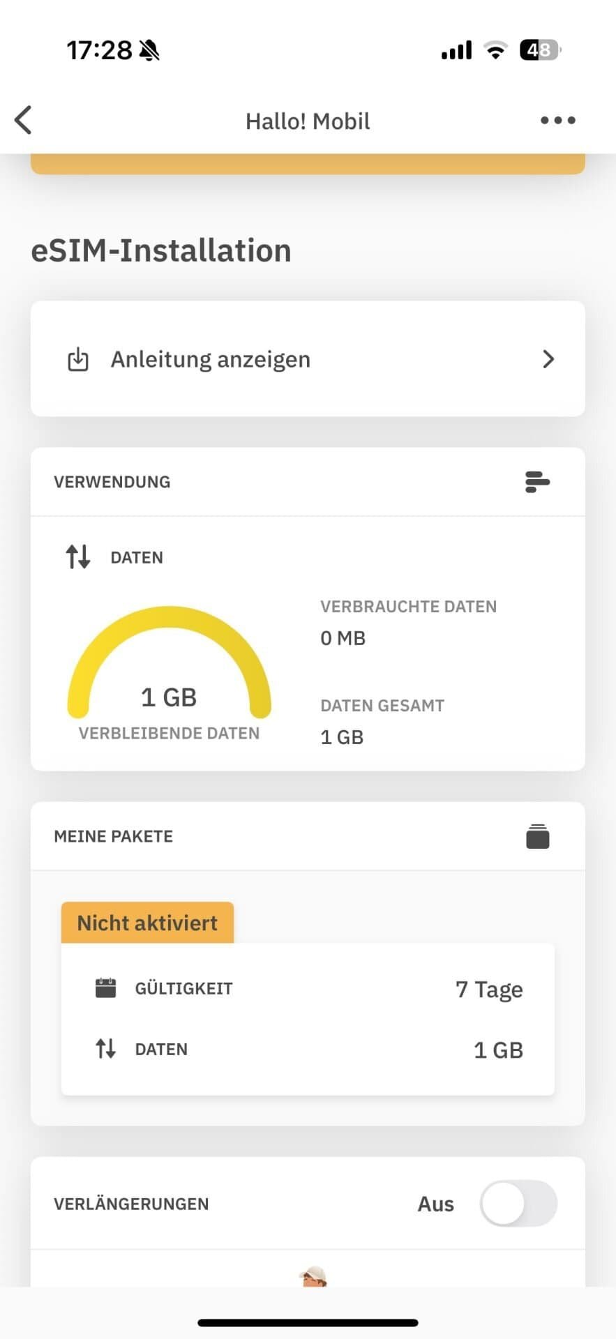 Saily eSIM Dashboard