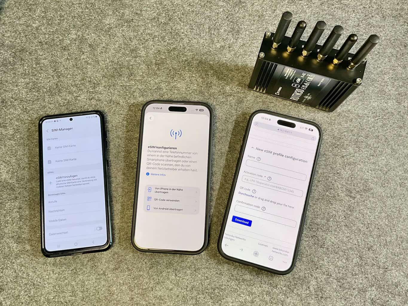 Smartphone Internet Router neue eSIM hinzufügen , Smartphone Internet Router neue eSIM hinzufügen