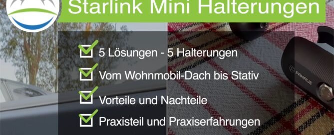 , Starlink Mini 5 Halterungen fürs Wohnmobil Dach, Fahrradträger, Markise, Aussenhülle oder Stativ