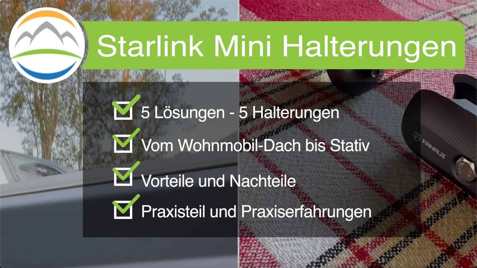 , Starlink Mini 5 Halterungen fürs Wohnmobil Dach, Fahrradträger, Markise, Aussenhülle oder Stativ