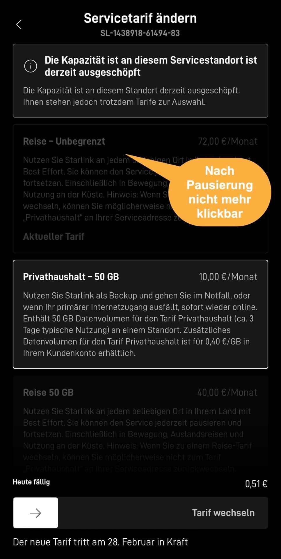 Screenshot Starlink im Wohnmobil: 17 Gründe, warum es sich nicht lohnt, Screenshot