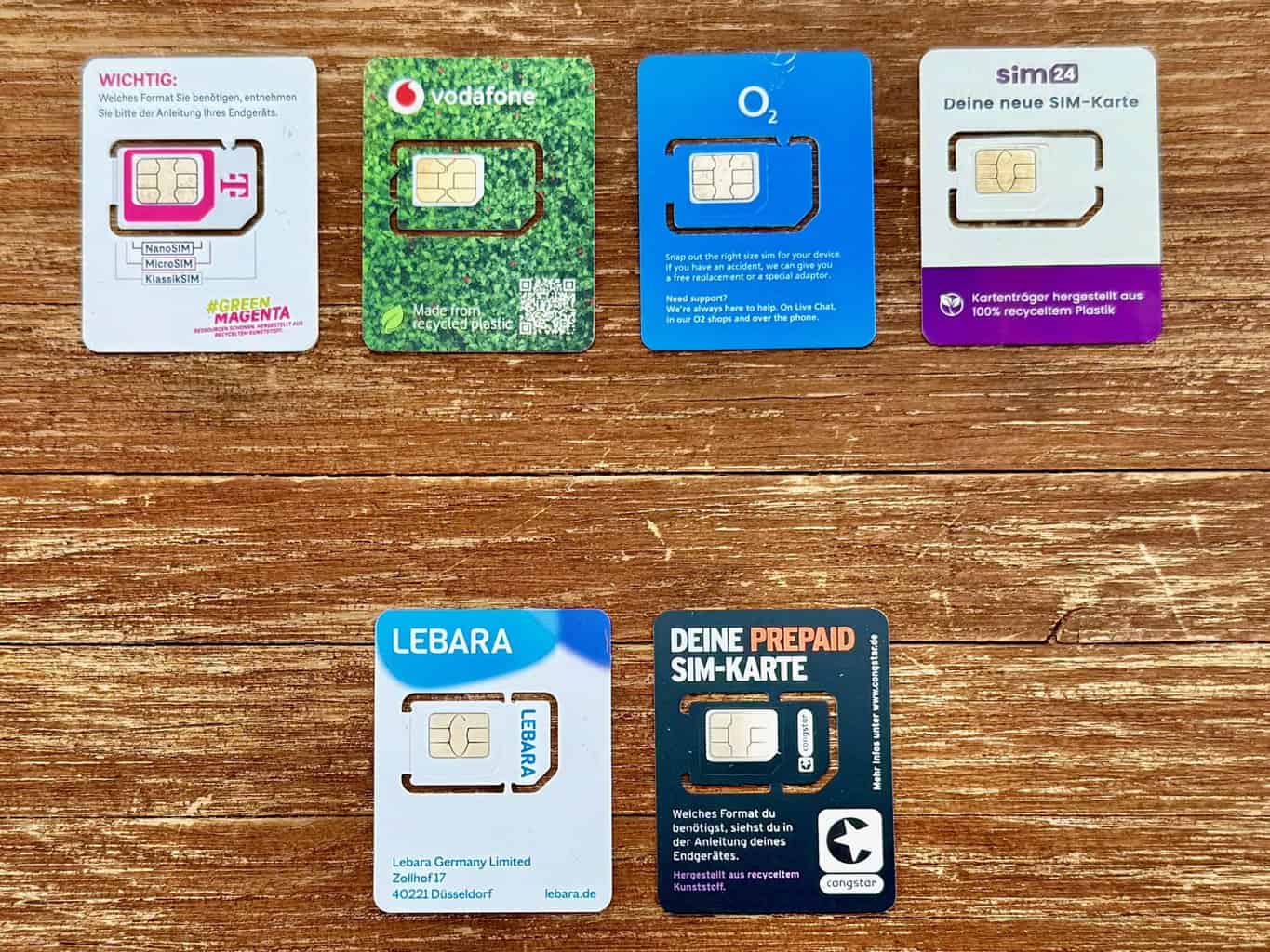 T Mobile Vodafone O2 sim24 de Lebara Congstar , T Mobile Vodafone O2 sim24 de Lebara Congstar