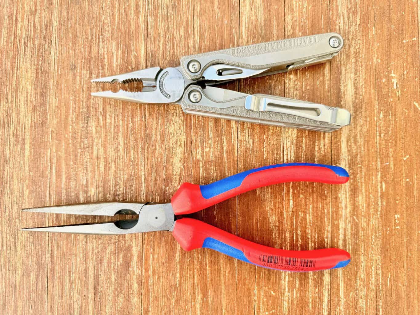 , Werkzeugkasten Knipex Flachrundzange Leatherman Wave