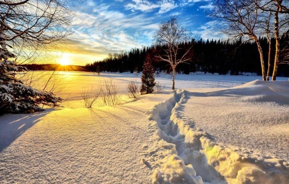Winter Landschaft Sonnenuntergang