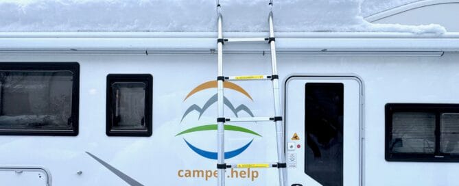 , Wohnmobil Teleskopleiter Schnee vom Dach räumen