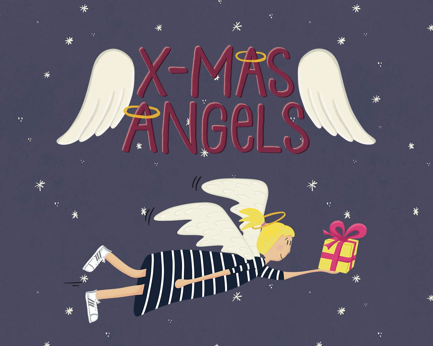 X Mas Angels Weihnachten Engel Pattern Kollektion Logo , X Mas Angels Weihnachten Engel Pattern Kollektion Logo