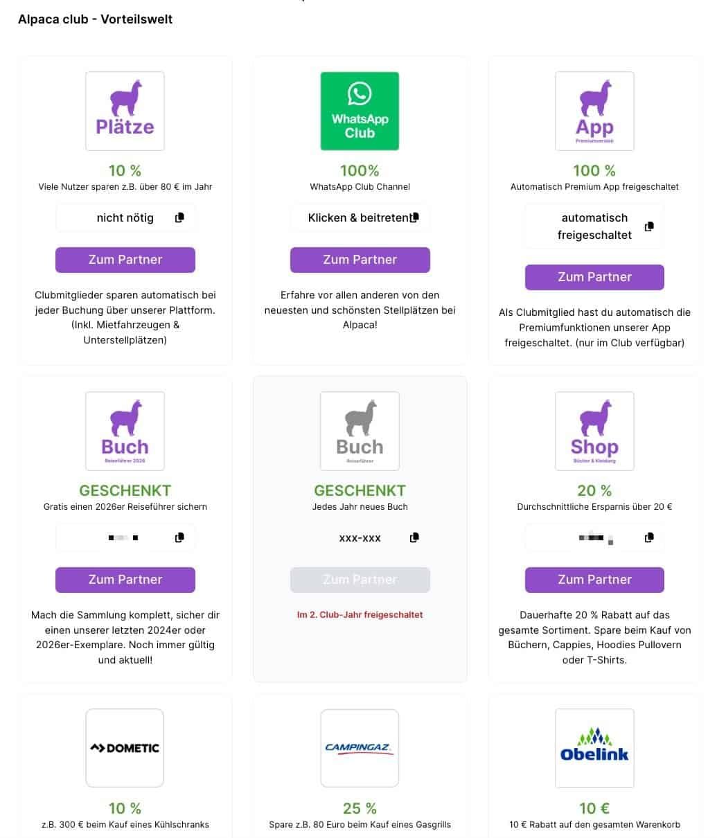 alpaca camping clubmitgliedchaft partner rabatte , alpaca camping clubmitgliedchaft partner rabatte