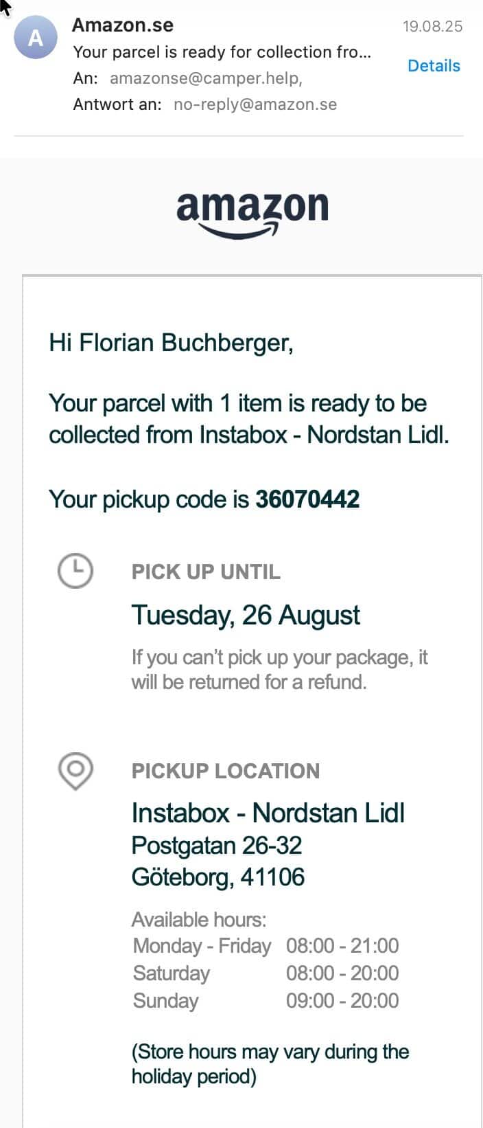 amazon pickup code , amazon pickup code