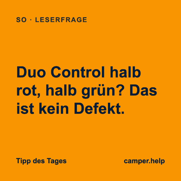 Duo Control halb rot, halb grün? Das ist kein Defekt.