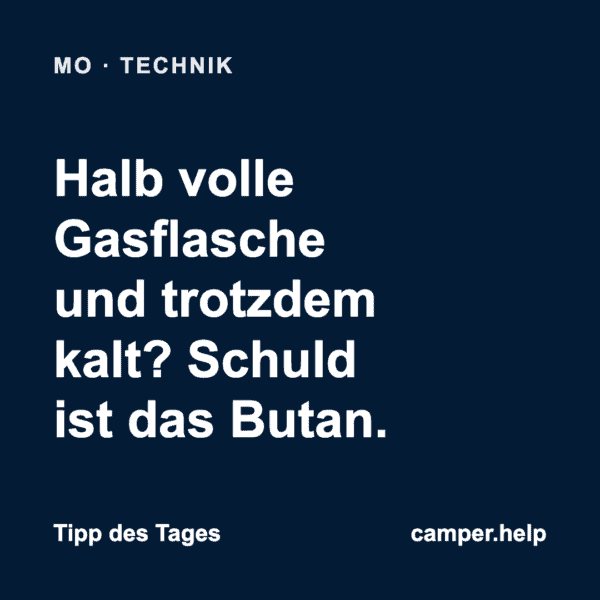 Halb volle Gasflasche und trotzdem kalt? Schuld ist das Butan.